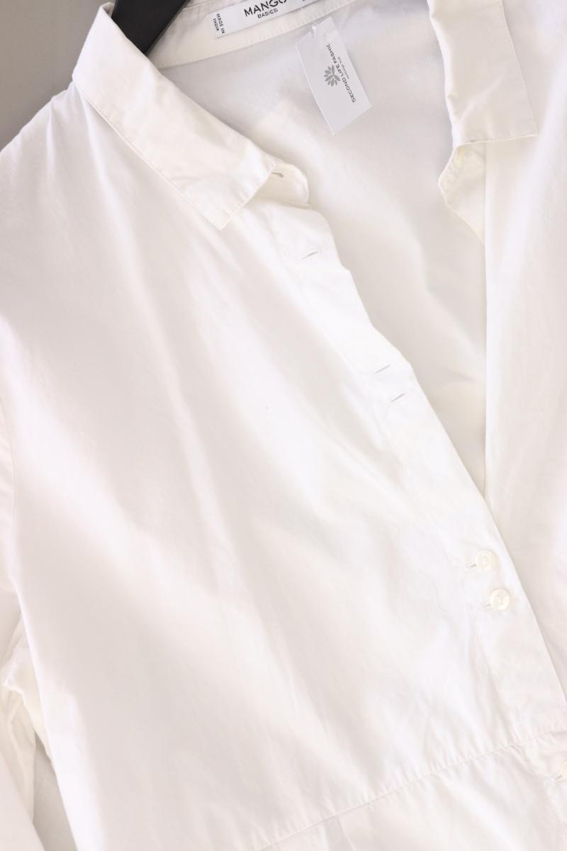 Mango Longbluse Gr. XL Langarm weiß aus Baumwolle