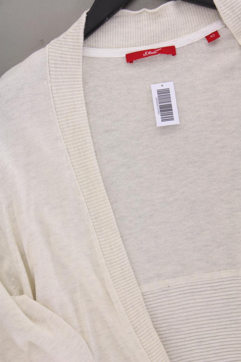 s.Oliver Strickjacke Gr. 42 Langarm creme aus Viskose