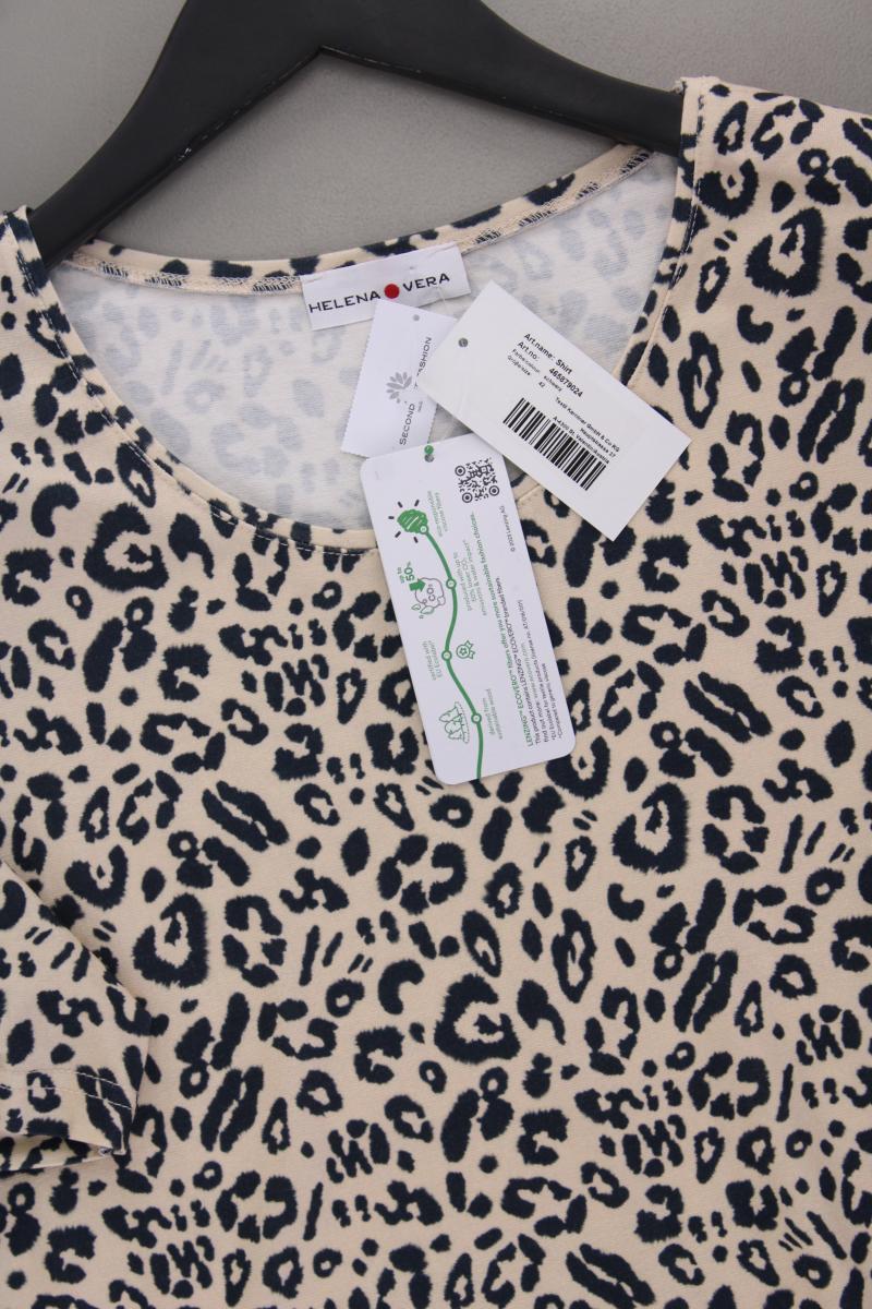 Helena Vera Printshirt Gr. 42 mit Tierdruck neu mit Etikett Kurzarm creme