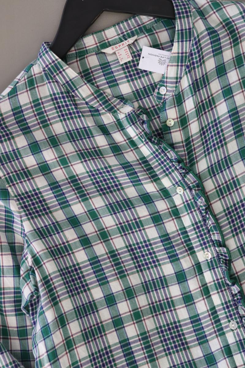 Esprit Karobluse Gr. 40 kariert Langarm grün aus Baumwolle