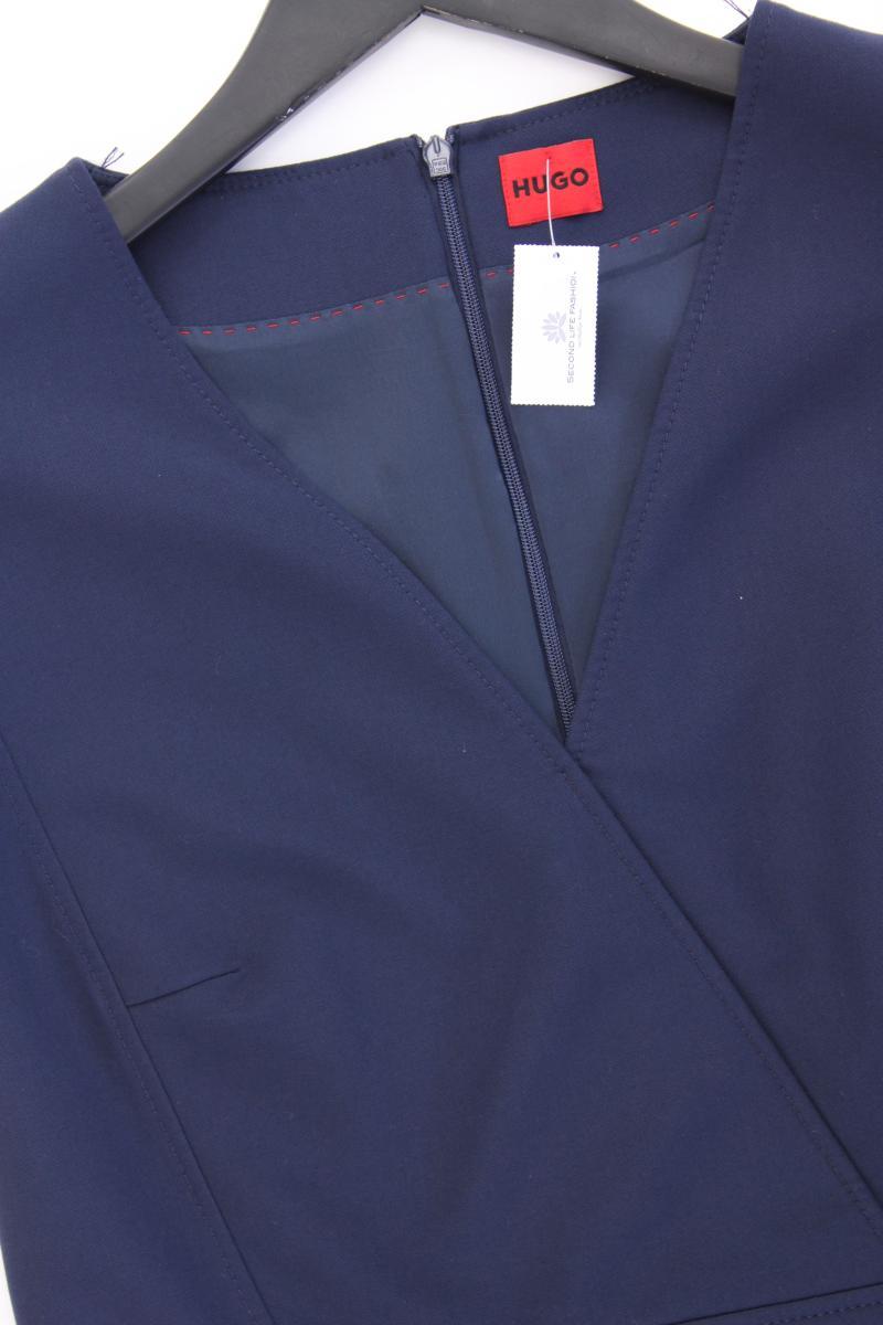 Hugo Boss Etuikleid Gr. 42 neuwertig Kurzarm blau aus Polyester