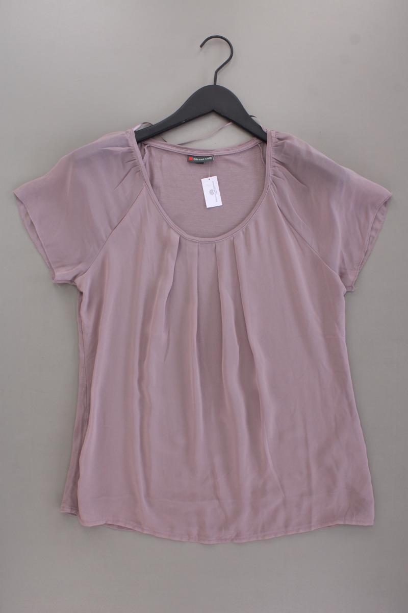 Street One Chiffonbluse Gr. 38 Kurzarm lila aus Viskose