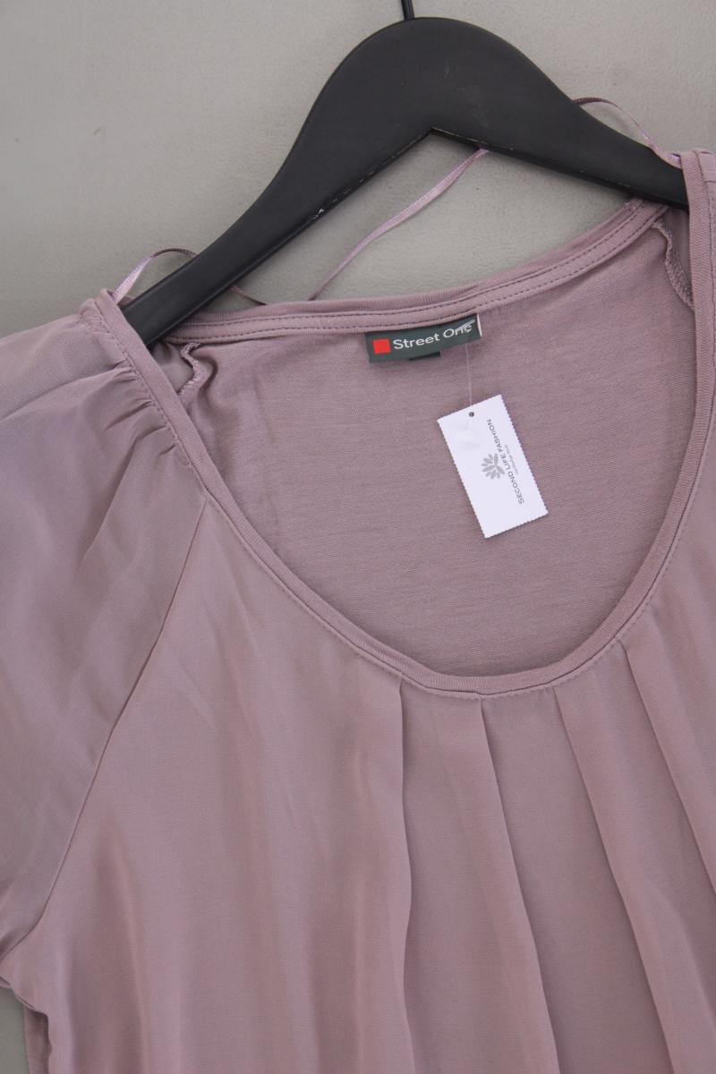 Street One Chiffonbluse Gr. 38 Kurzarm lila aus Viskose
