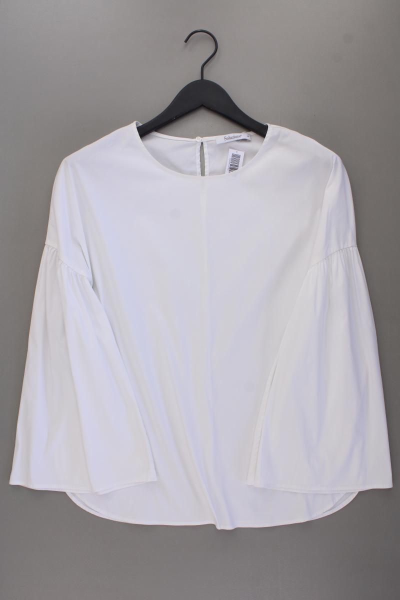 Soluzione Classic Bluse Gr. 38 Trompetenärmel weiß aus Baumwolle