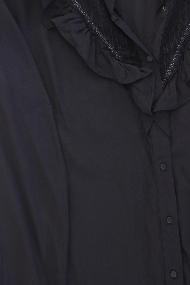 Airfield Rüschenbluse Gr. 40 neuwertig Langarm schwarz aus Acetat