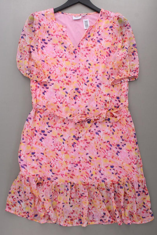 Saint Tropez Chiffonkleid Gr. XS mit Gürtel Kurzarm rosa aus Polyester
