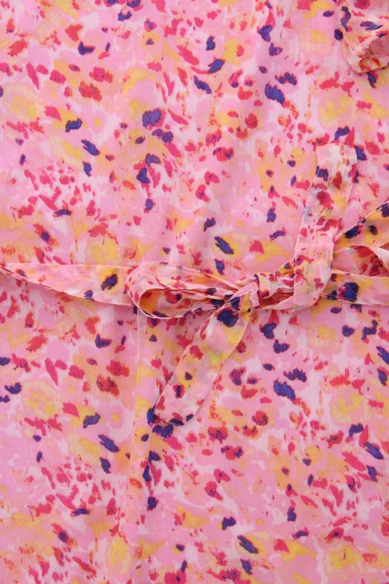 Saint Tropez Chiffonkleid Gr. XS mit Gürtel Kurzarm rosa aus Polyester