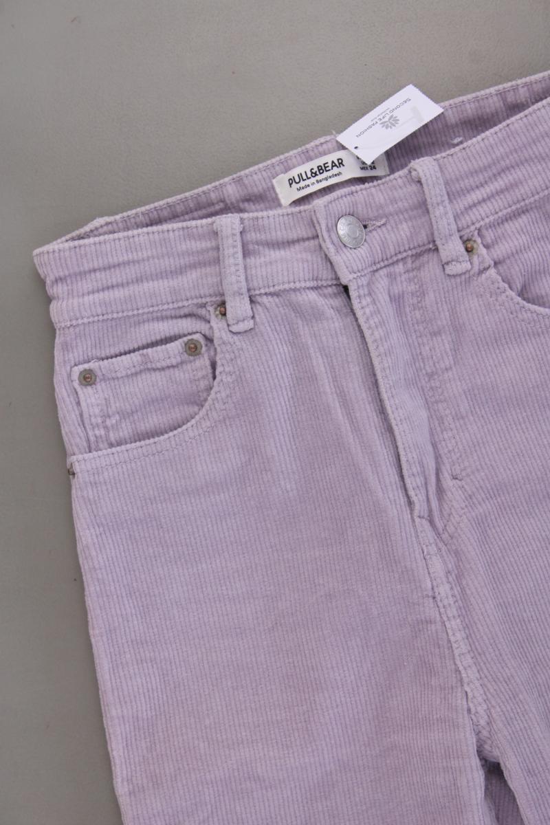 Pull&Bear Cordhose Gr. 34 lila aus Baumwolle