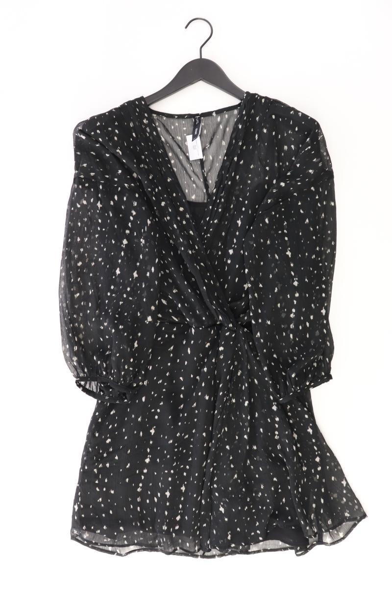 Mango Langarmkleid Gr. L mit Glitzer schwarz aus Polyester