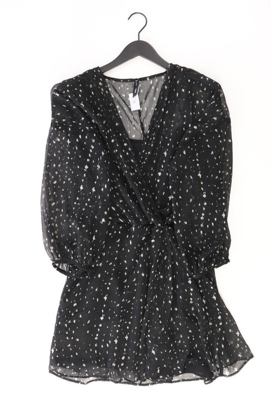 Mango Langarmkleid Gr. L mit Glitzer schwarz aus Polyester