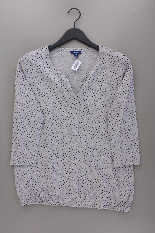 Tom Tailor Classic Shirt Gr. XL gepunktet 3/4 Ärmel grau aus Baumwolle