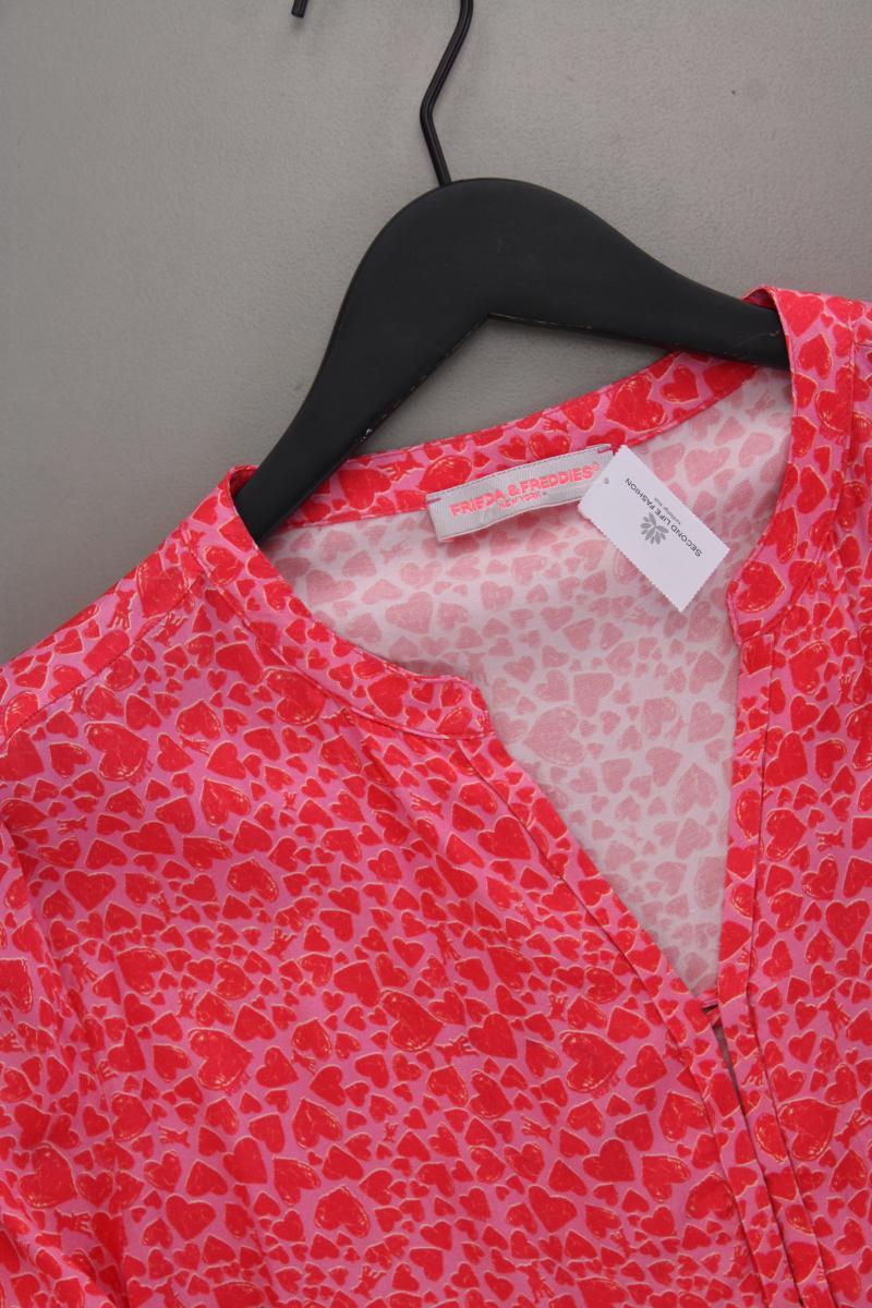 Frieda&Freddies Langarmkleid mit Herzmuster Gr. 34 neuwertig rot aus Viskose