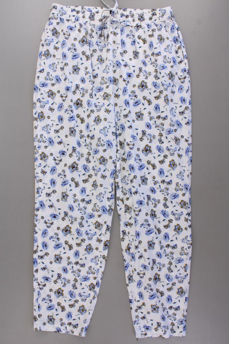 Vero Moda Stoffhose Gr. L mit Blumenmuster weiß aus Baumwolle