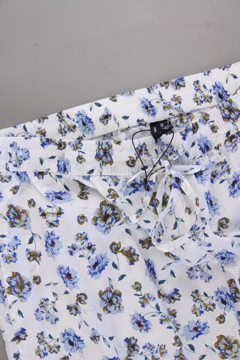 Vero Moda Stoffhose Gr. L mit Blumenmuster weiß aus Baumwolle