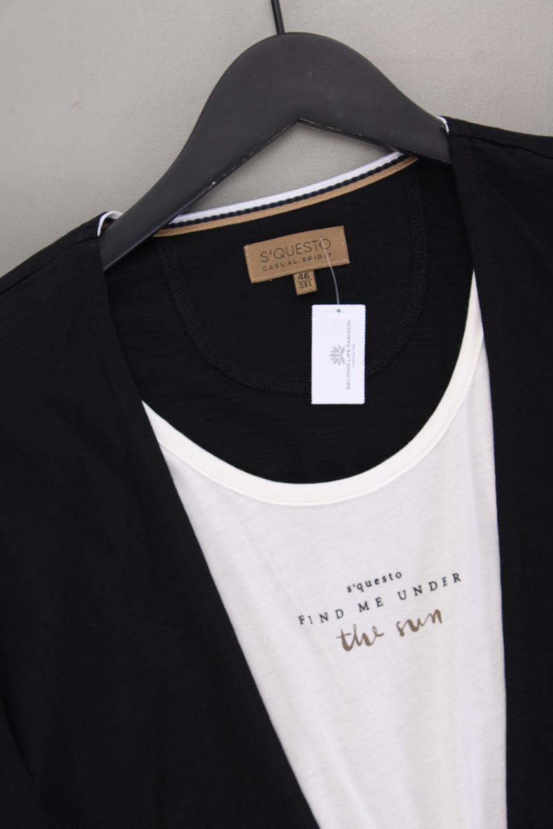 s'questo T-Shirt Gr. 46 Kurzarm schwarz aus Baumwolle