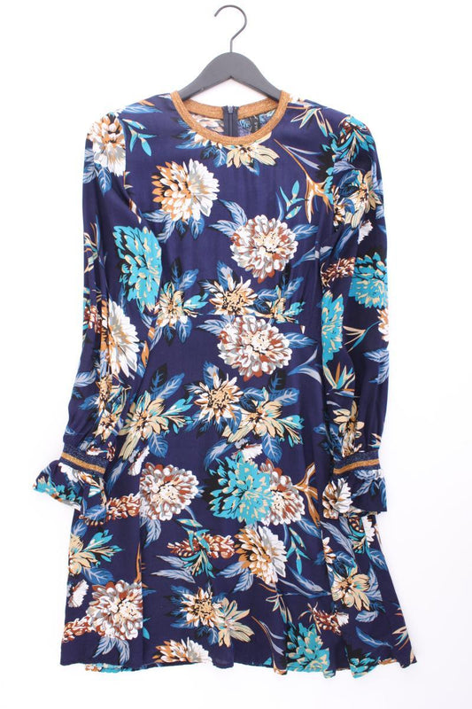 YAS Langarmkleid Gr. S mit Blumenmuster blau