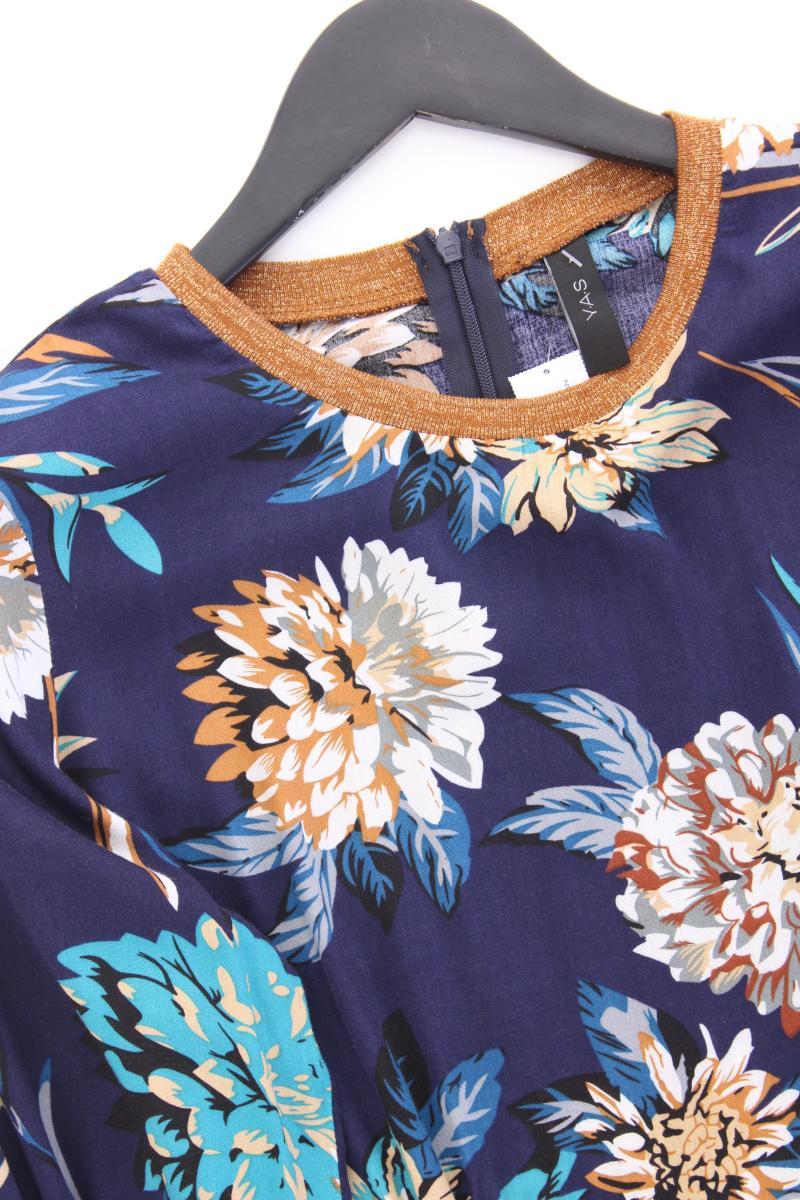 YAS Langarmkleid Gr. S mit Blumenmuster blau