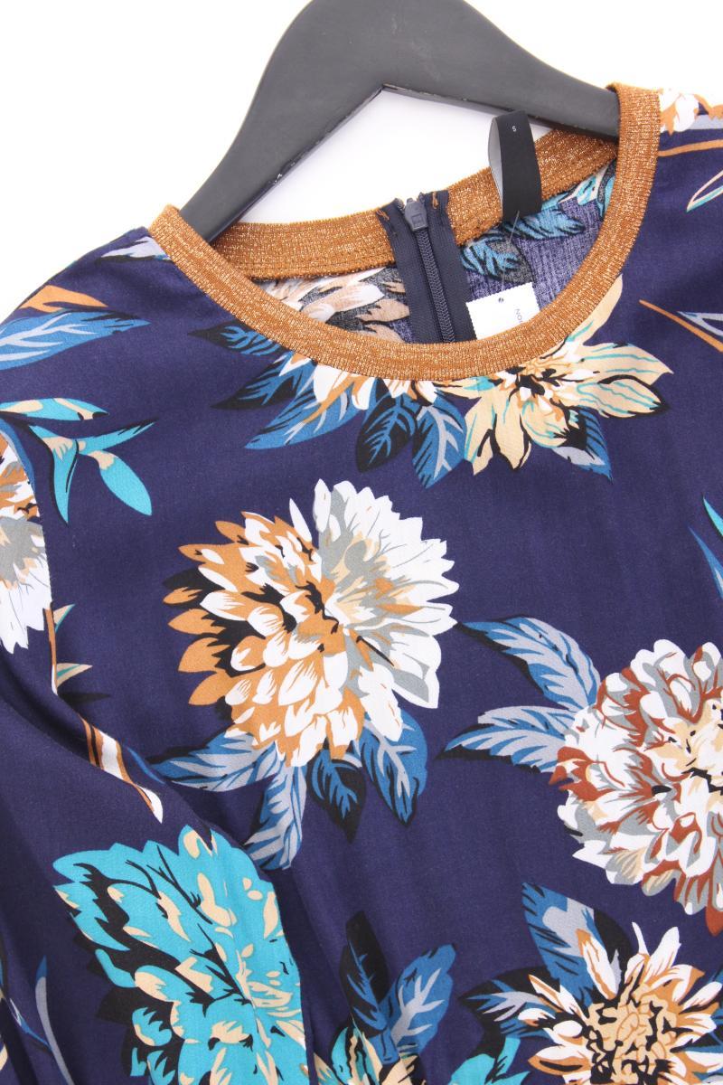 YAS Langarmkleid Gr. S mit Blumenmuster blau