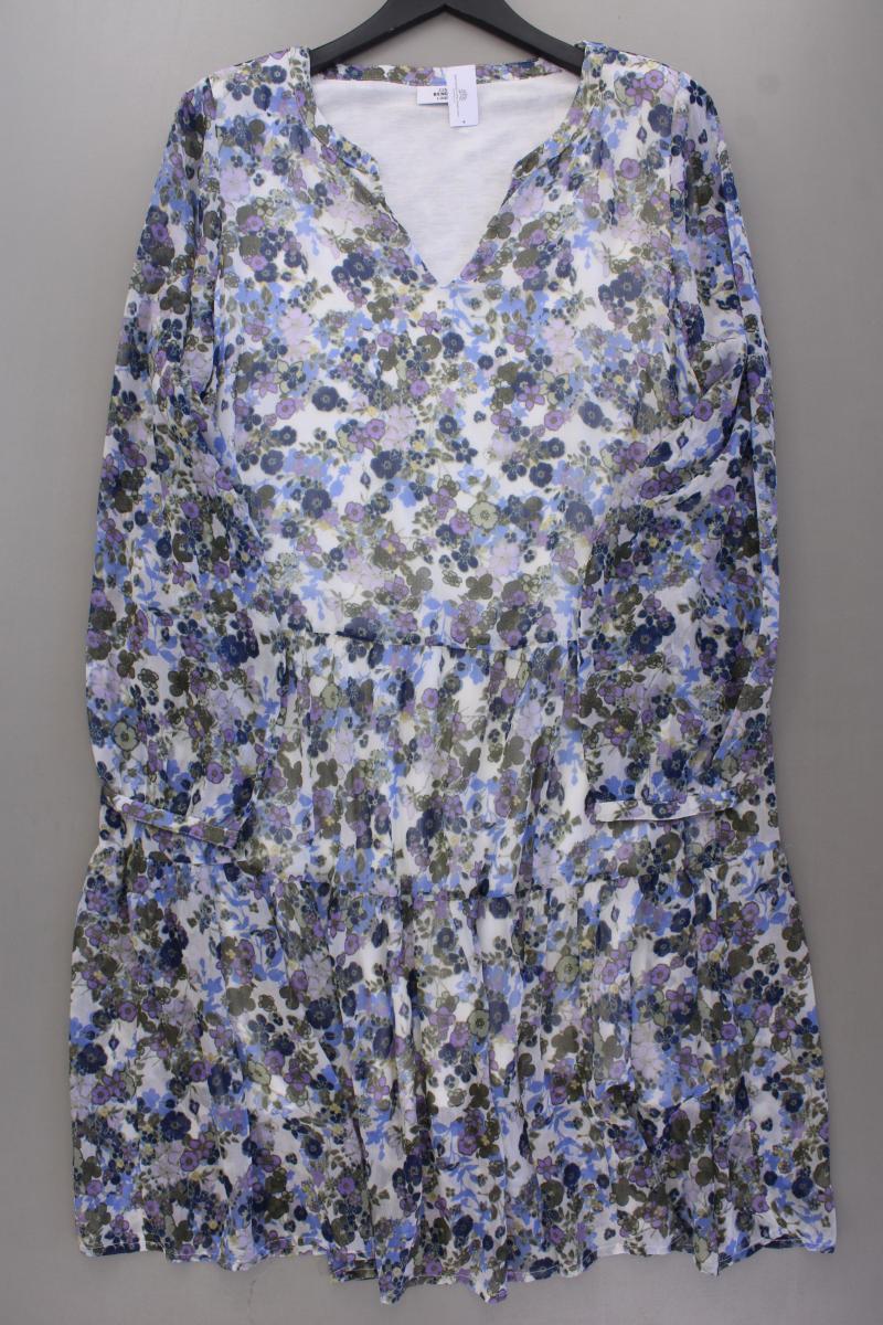 Gina Benotti Kleid Gr. 44/46 mit Blumenmuster Langarm blau