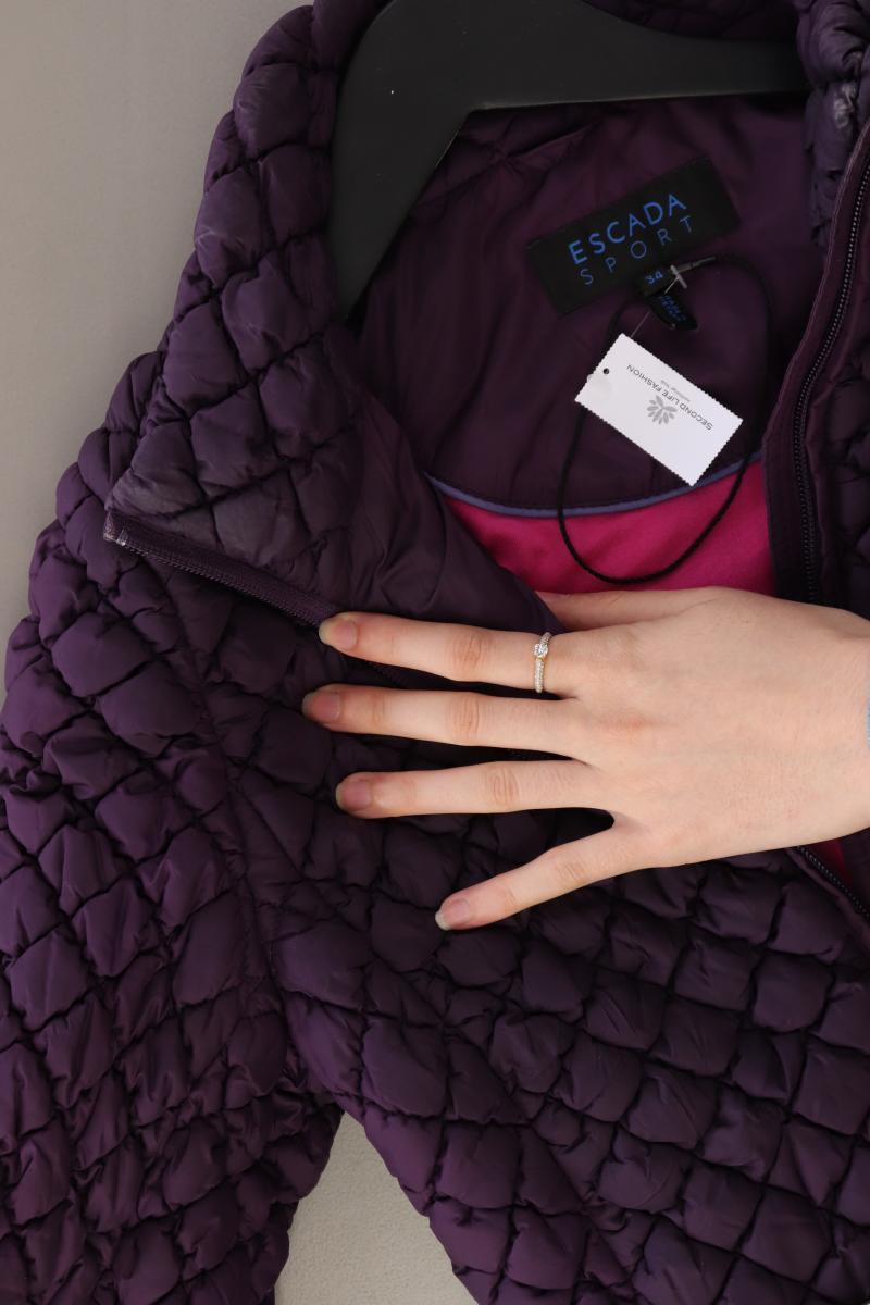 Escada Sport Steppjacke Gr. 34 mit Gürtel Vintage lila aus Polyamid