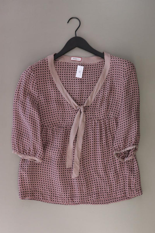 MaxCo. Regular Bluse Gr. 42 mit Blumenmuster 3/4 Ärmel rosa aus Viskose
