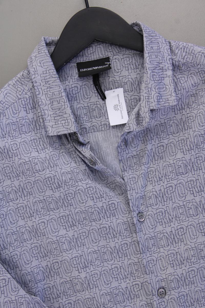 Emporio Armani Langarmhemd für Herren Gr. L grau aus Baumwolle