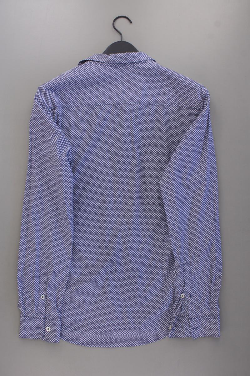 Emporio Armani Langarmhemd für Herren Gr. XL geometrisches Muster blau