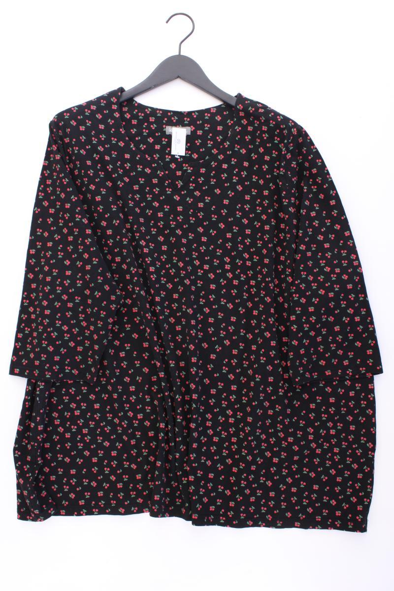 Ulla Popken Shirt mit Kirschmuster Gr. 58/60 3/4 Ärmel schwarz aus Baumwolle