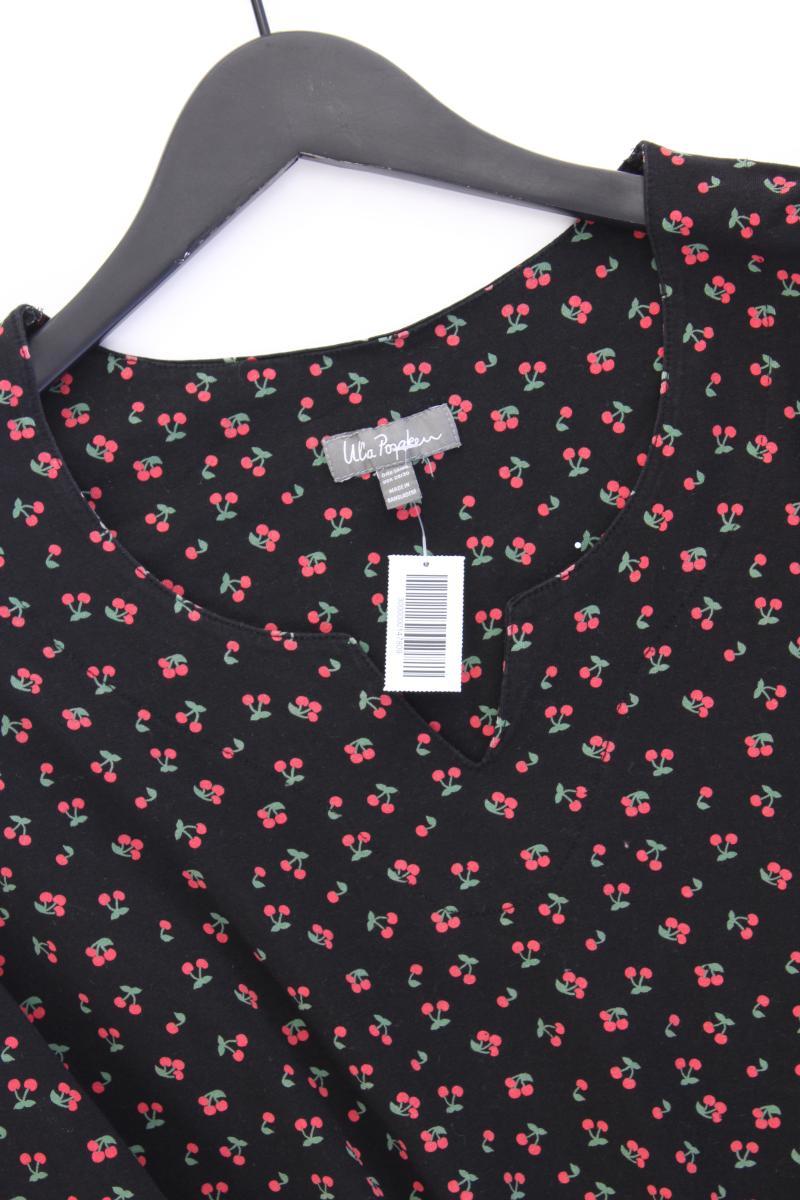 Ulla Popken Shirt mit Kirschmuster Gr. 58/60 3/4 Ärmel schwarz aus Baumwolle