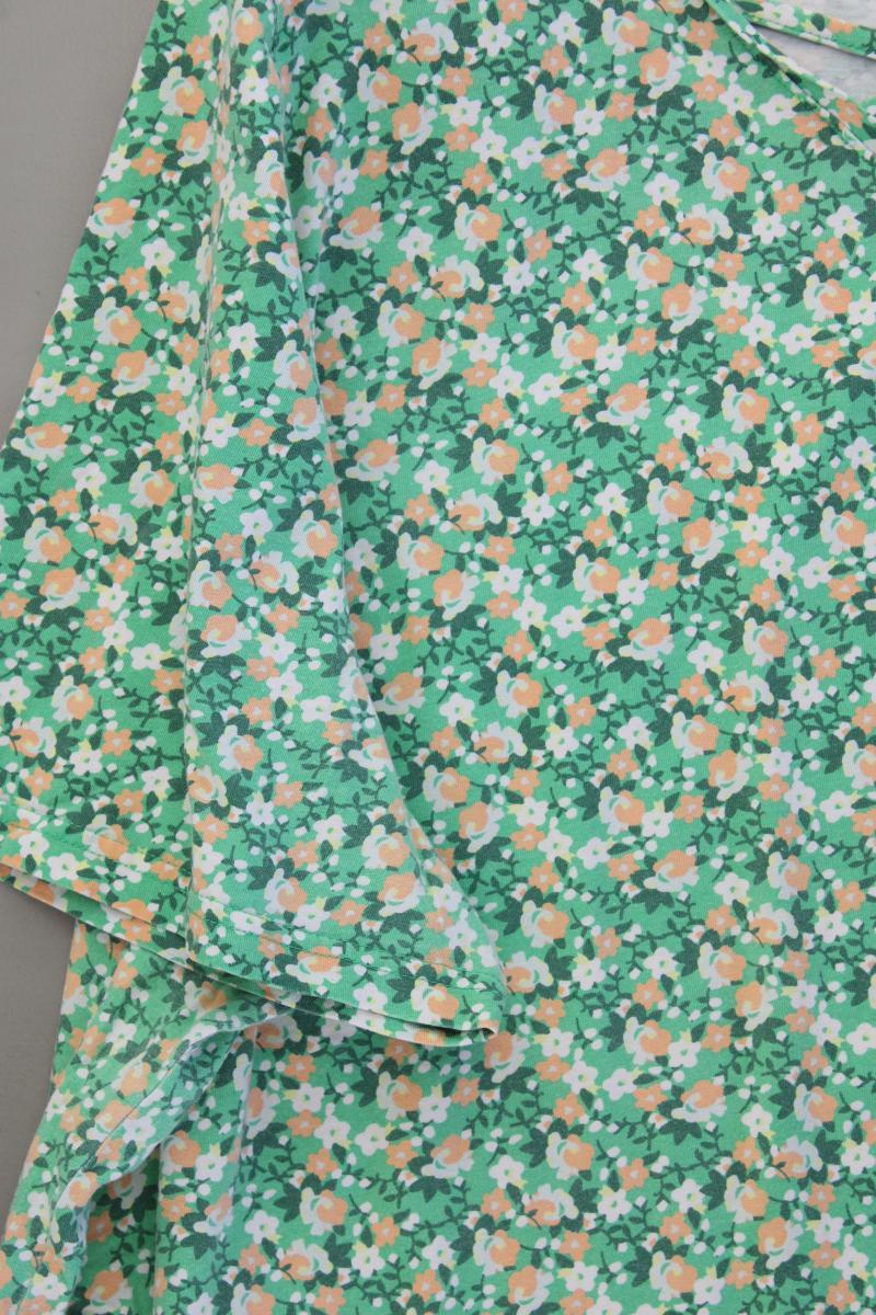 Ulla Popken Printshirt Gr. 58/60 mit Blumenmuster Kurzarm grün aus Baumwolle