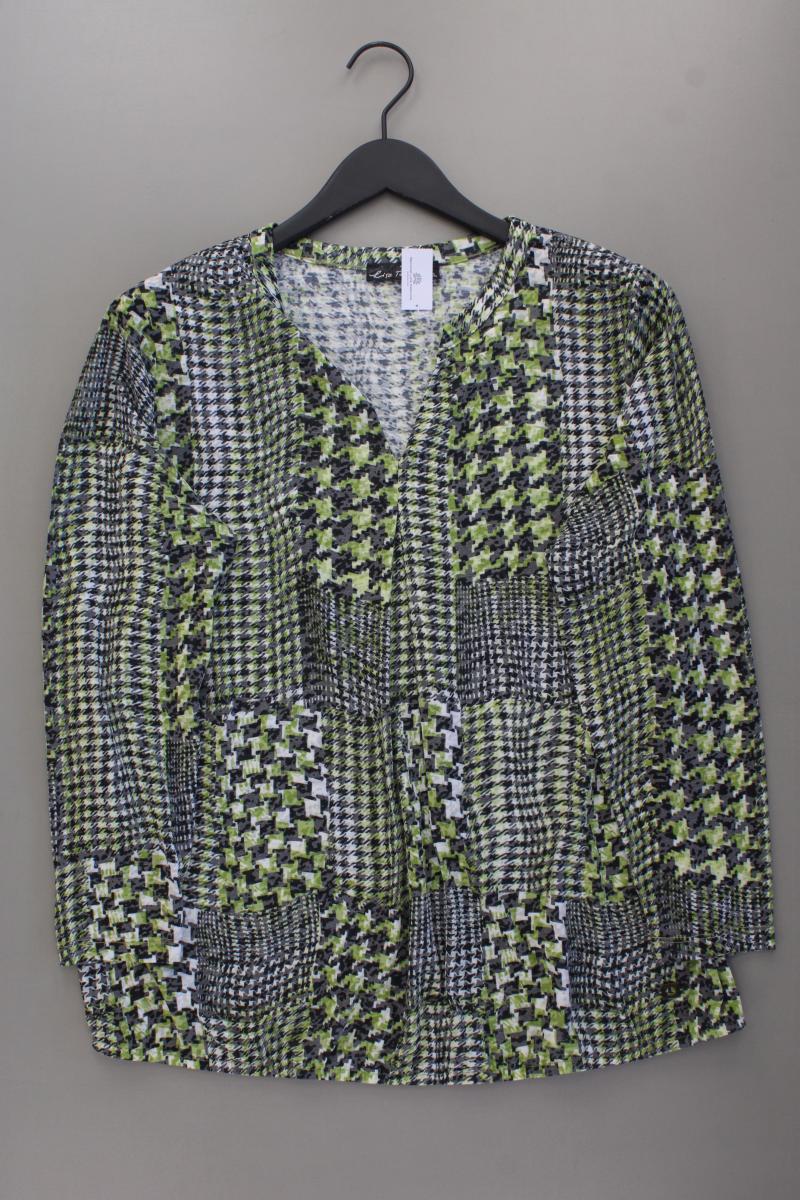 Lisa Tossa Printshirt Gr. XL geometrisches Muster Langarm grün aus Polyester