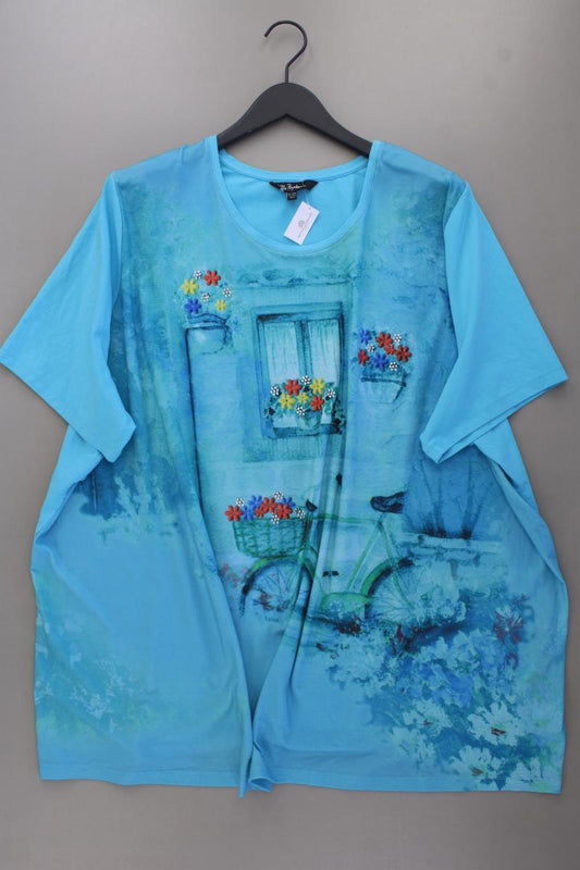 Ulla Popken Printshirt Gr. 58/60 neuwertig Kurzarm türkis aus Baumwolle
