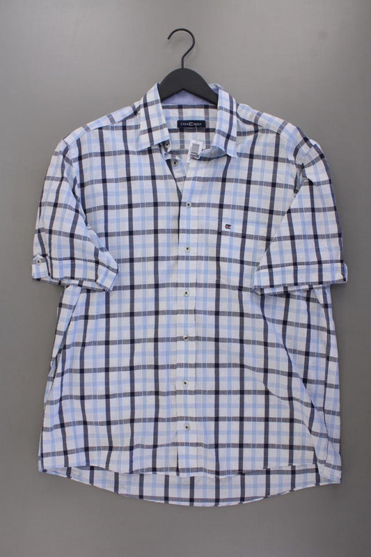 Casa Moda Kurzarmhemd für Herren Gr. XL geometrisches Muster blau aus Baumwolle