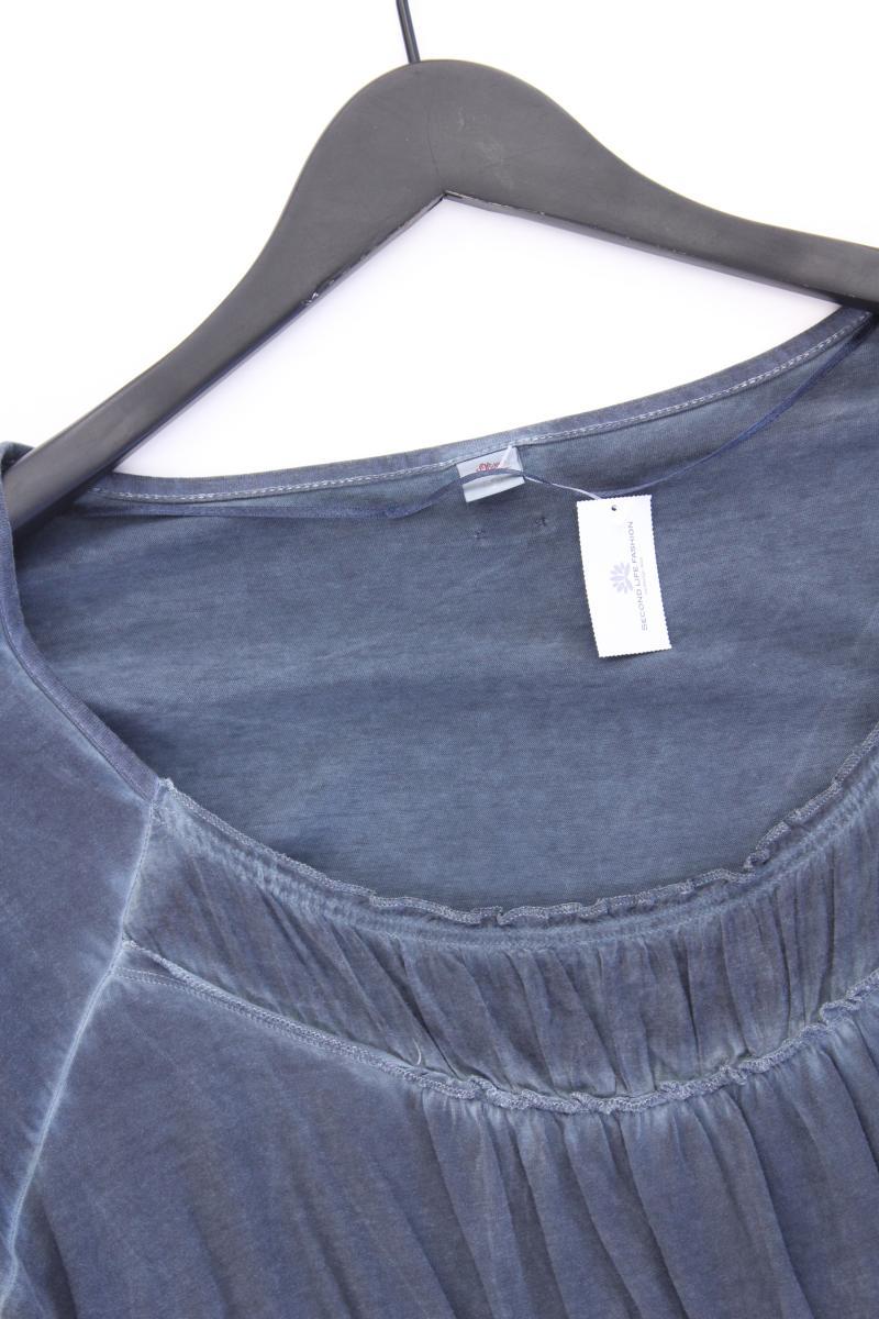 s.Oliver Kurzarmkleid Gr. 44 blau aus Baumwolle