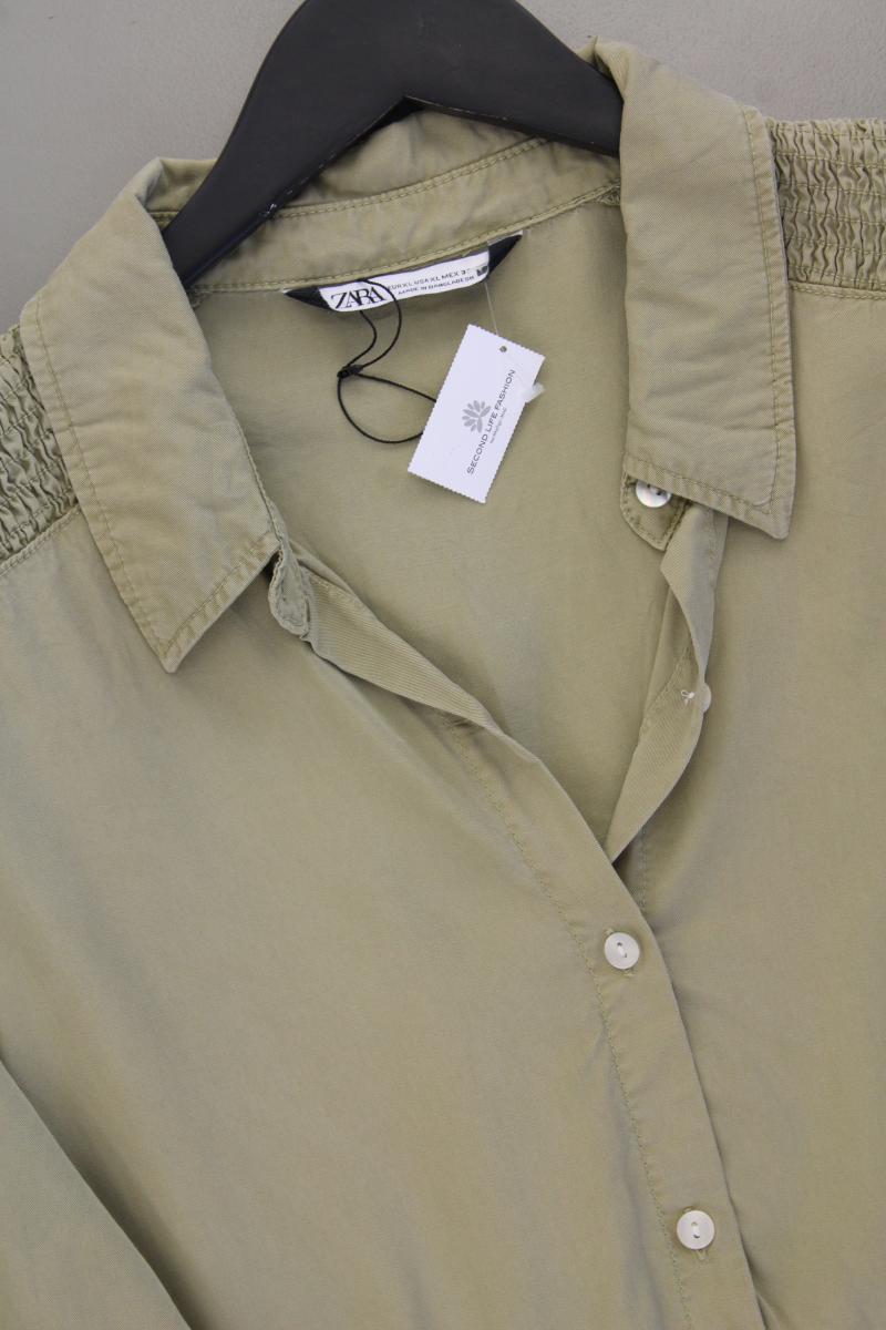 Zara Langarmkleid Gr. XL olivgrün aus Lyocell