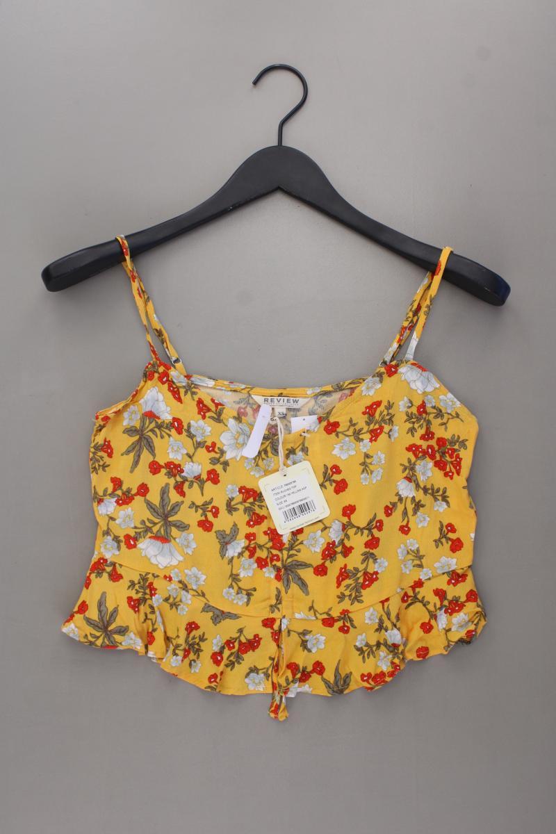 Review Crop Top Gr. XS mit Blumenmuster neu mit Etikett gelb aus Viskose