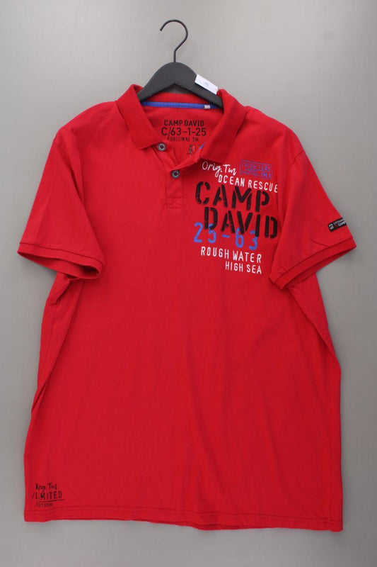 Camp David Poloshirt für Herren Gr. XXXL Kurzarm rot aus Baumwolle
