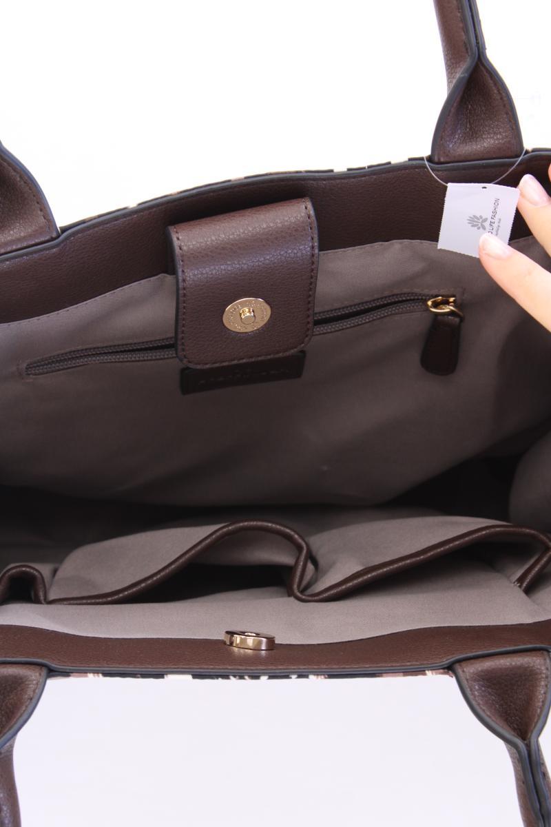 Pfeffinger Henkeltasche mit Tierdruck neuwertig braun