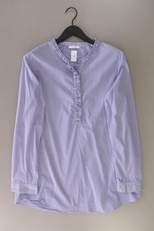 Opus Bluse "Flenka" Gr. 44 gestreift Langarm blau aus Baumwolle