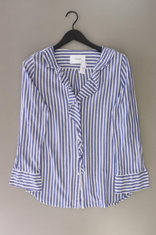 Opus Bluse "Felmie" Gr. 42 gestreift Langarm blau aus Viskose