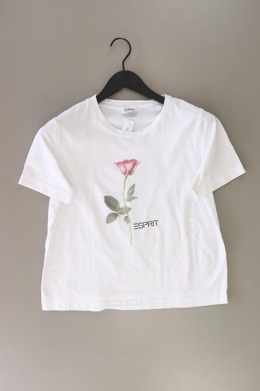 Esprit Printshirt Gr. S Kurzarm weiß aus Baumwolle