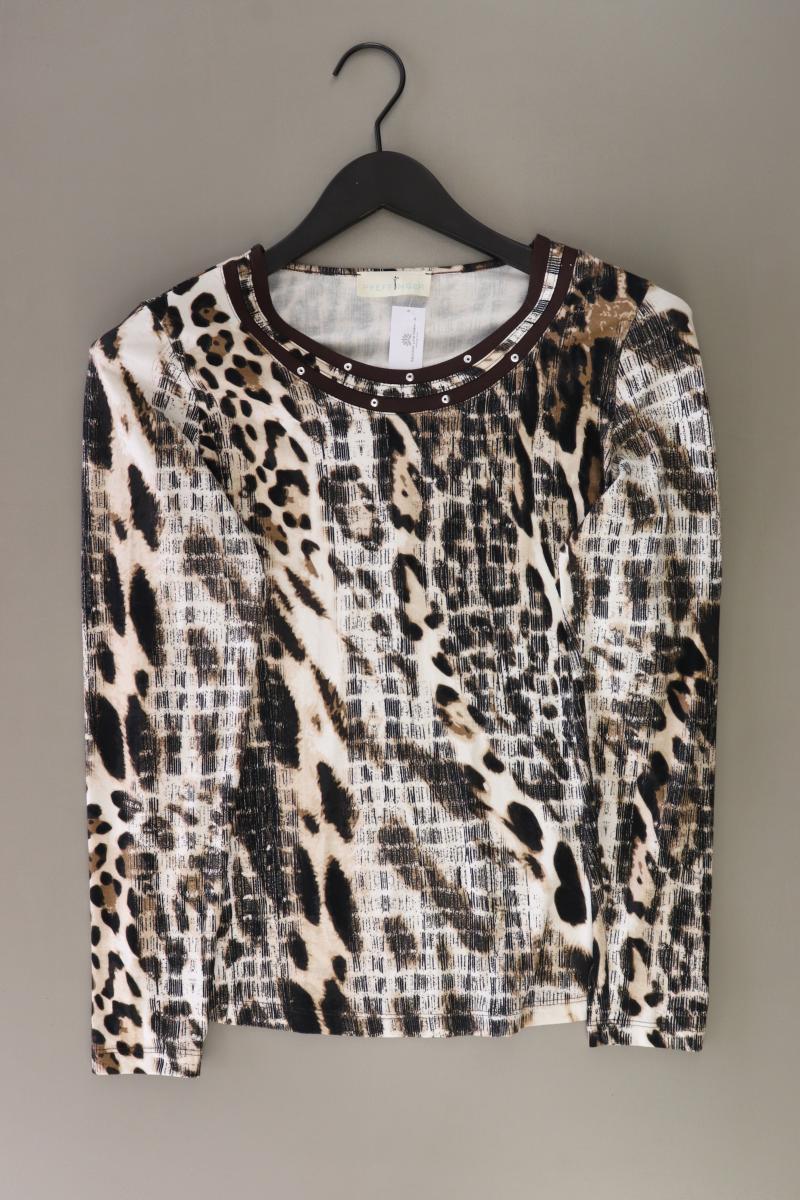 Pfeffinger Longsleeve-Shirt Gr. 34 Langarm mit Pailletten braun aus Viskose