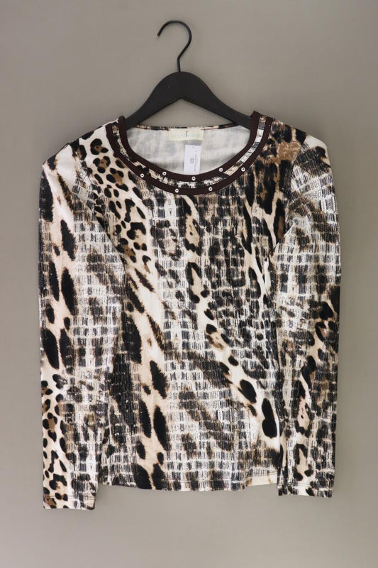 Pfeffinger Longsleeve-Shirt Gr. 34 Langarm mit Pailletten braun aus Viskose
