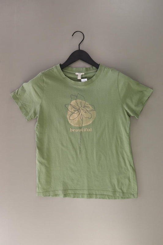 Esprit Printshirt Gr. XS Kurzarm olivgrün aus Baumwolle