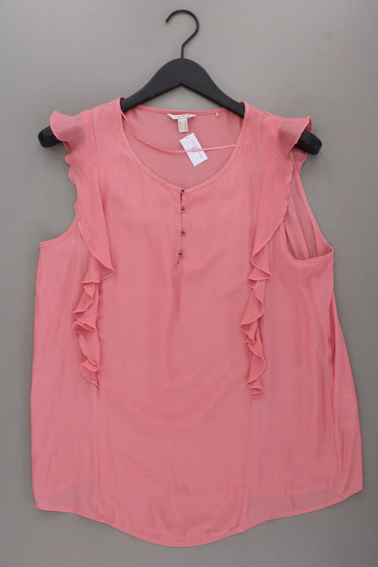 Esprit Rüschenbluse Gr. 40 Kurzarm rosa aus Polyester