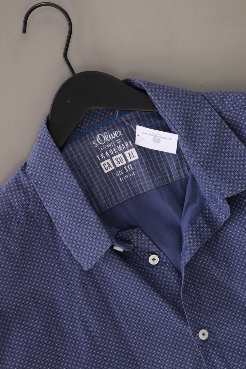 s.Oliver Langarmhemd für Herren Gr. XXL blau aus Baumwolle