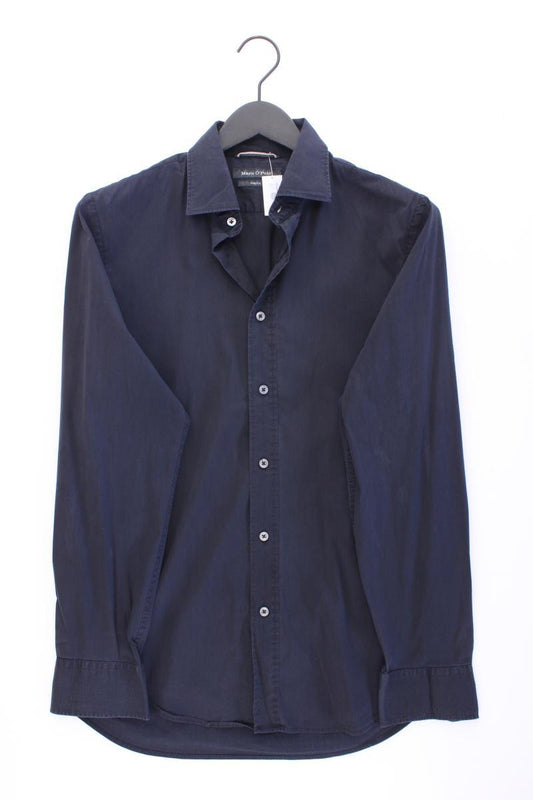 Marc O'Polo Langarmhemd für Herren Gr. Hemdgröße 39/40 blau aus Baumwolle