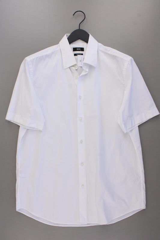 BOSS by Hugo Boss Kurzarmhemd für Herren Gr. Hemdgröße 42 weiß aus Baumwolle