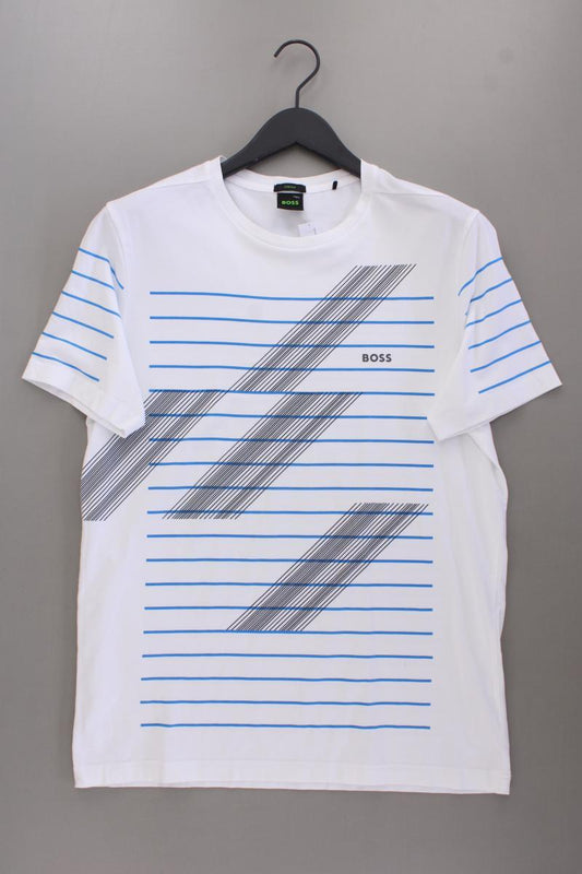 BOSS by Hugo Boss Printshirt für Herren Gr. M Kurzarm weiß