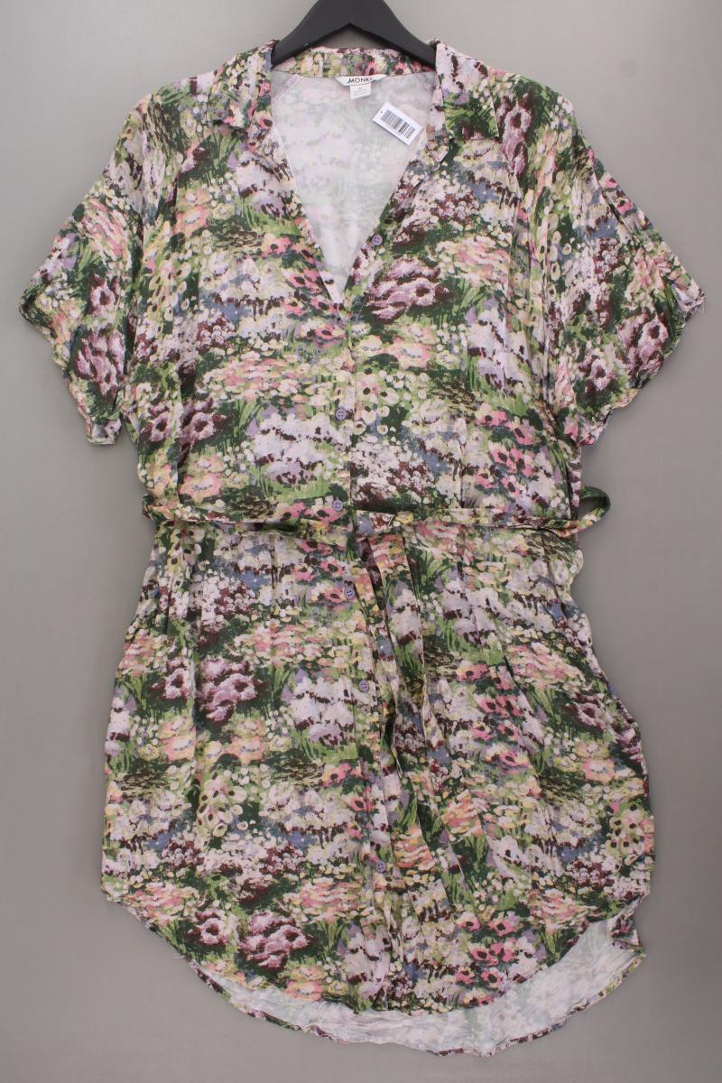 Monki Kurzarmkleid Gr. XL mit Gürtel mehrfarbig aus Viskose